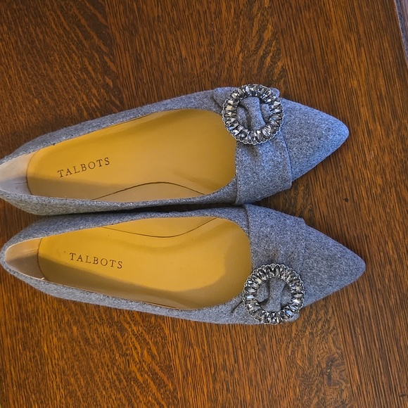 Talbots Gray Flannel Bejeweled Flats - Picture 2 of 13